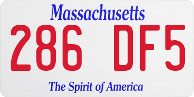 MA license plate 286DF5
