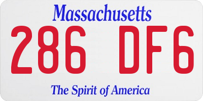MA license plate 286DF6