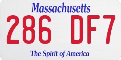 MA license plate 286DF7