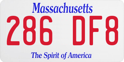 MA license plate 286DF8