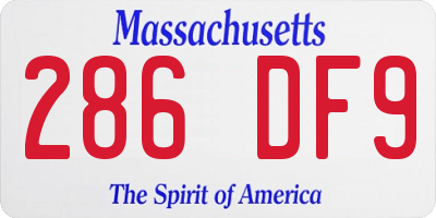 MA license plate 286DF9