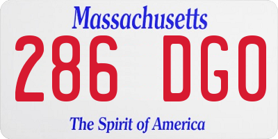 MA license plate 286DG0