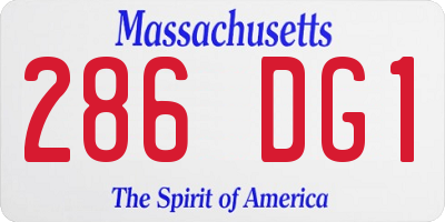 MA license plate 286DG1