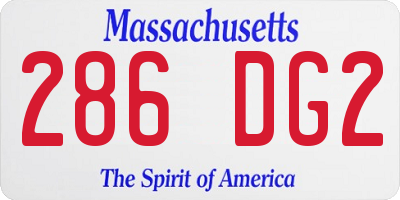 MA license plate 286DG2