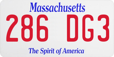 MA license plate 286DG3