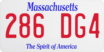 MA license plate 286DG4