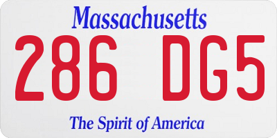 MA license plate 286DG5