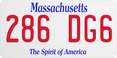 MA license plate 286DG6