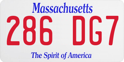 MA license plate 286DG7