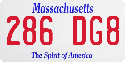 MA license plate 286DG8
