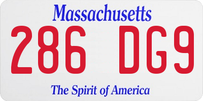MA license plate 286DG9