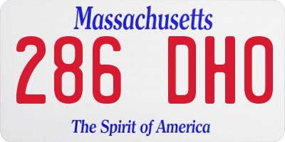 MA license plate 286DH0