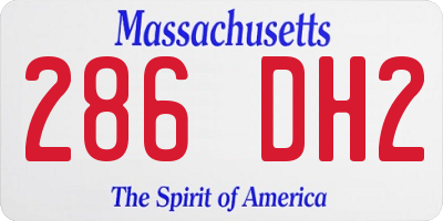 MA license plate 286DH2