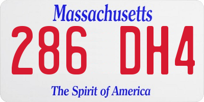 MA license plate 286DH4