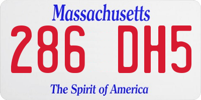 MA license plate 286DH5