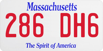 MA license plate 286DH6