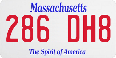 MA license plate 286DH8