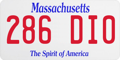 MA license plate 286DI0