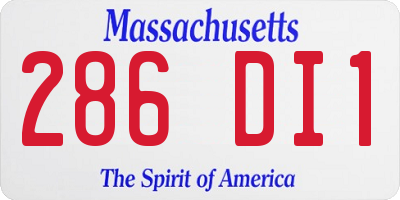 MA license plate 286DI1