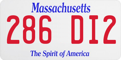 MA license plate 286DI2