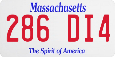 MA license plate 286DI4