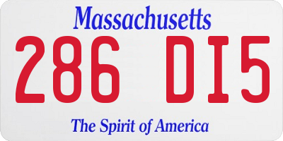 MA license plate 286DI5