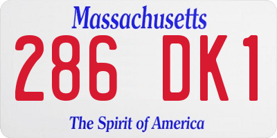 MA license plate 286DK1