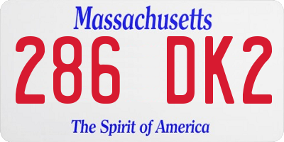 MA license plate 286DK2