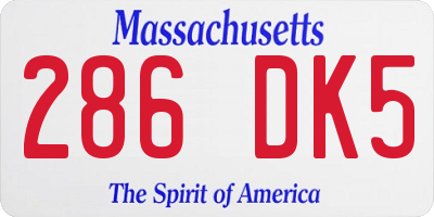 MA license plate 286DK5