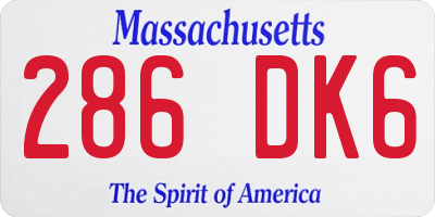 MA license plate 286DK6