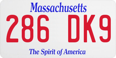 MA license plate 286DK9