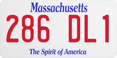 MA license plate 286DL1