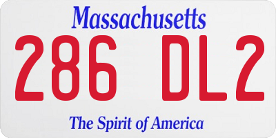 MA license plate 286DL2