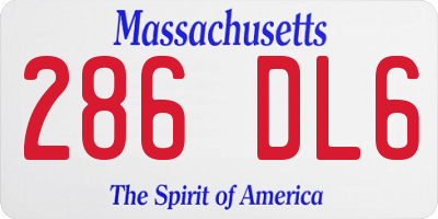 MA license plate 286DL6