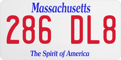 MA license plate 286DL8
