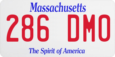 MA license plate 286DM0