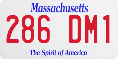 MA license plate 286DM1