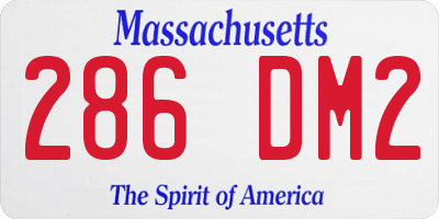 MA license plate 286DM2