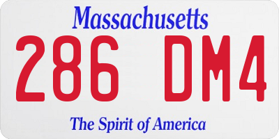 MA license plate 286DM4