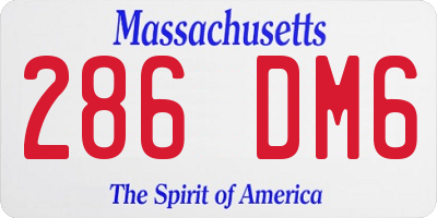 MA license plate 286DM6