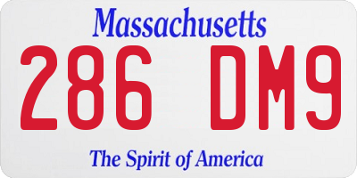 MA license plate 286DM9