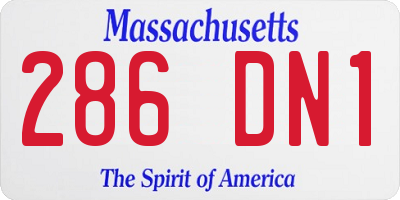 MA license plate 286DN1