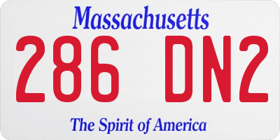 MA license plate 286DN2
