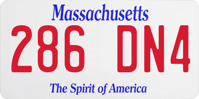 MA license plate 286DN4
