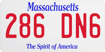 MA license plate 286DN6