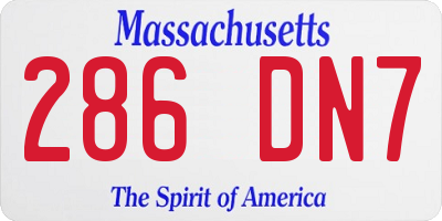 MA license plate 286DN7