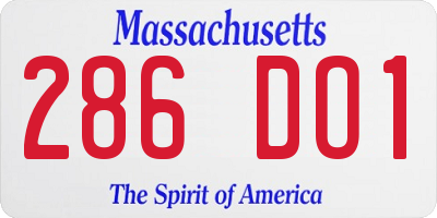 MA license plate 286DO1