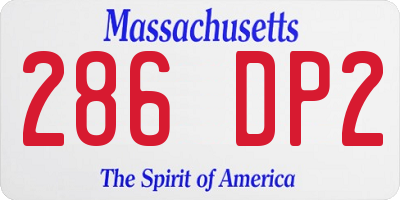 MA license plate 286DP2