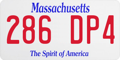 MA license plate 286DP4