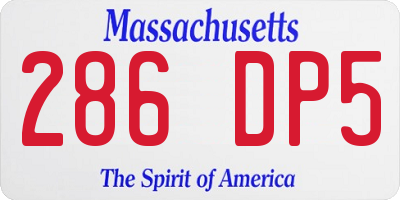 MA license plate 286DP5